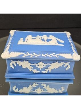 Vintage Ceramic Jewelry Trinket Box Made In Occupied Japan Art Deco 40s-50s